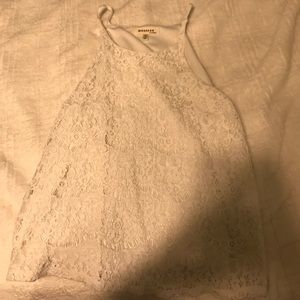 White lace halter top